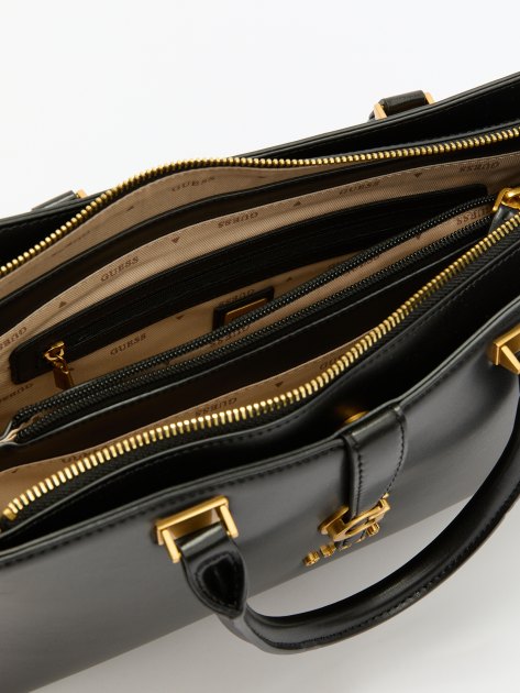Женский тоут GUESS KUBA TRI COMPARTMENT SATCHEL, Артикул HWVA9329060, черный | 4082253. Ракурс 6