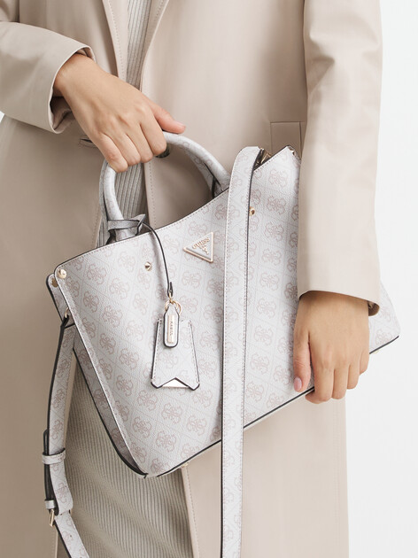 Женский тоут GUESS MERIDIAN GIRLFRIEND SATCHEL, Артикул HWSG8778060, бледно-серый | 4082303. Ракурс 2 Женский тоут GUESS MERIDIAN GIRLFRIEND SATCHEL, Артикул HWSG8778060, бледно-серый | 4082303. Ракурс 2