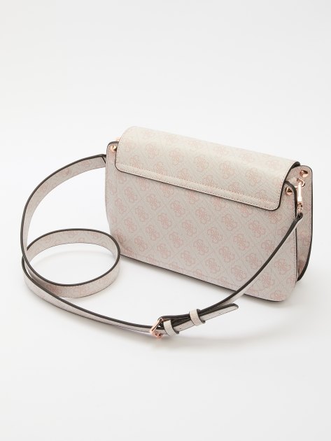 Женская сумка через плечо GUESS MERIDIAN FLAP CROSSBODY, Артикул HWSG8778200, бледно-серый | 4082306. Ракурс 5