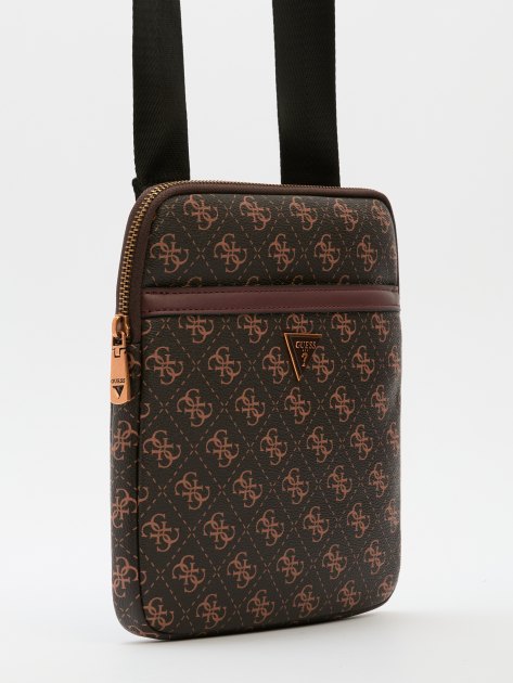 Мужская сумка  GUESS MILANO CROSSBODY FLAT, Артикул HMEVZLP2223, темно-коричневый | 4085509. Ракурс 3