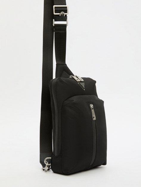 Мужская сумка  GUESS ROMA CROSSOVER W VERTICAL ZIP, Артикул HMRONYP4217, черный | 4085520. Ракурс 3