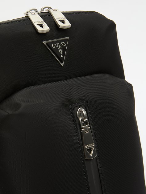 Мужская сумка  GUESS ROMA CROSSOVER W VERTICAL ZIP, Артикул HMRONYP4217, черный | 4085520. Ракурс 4