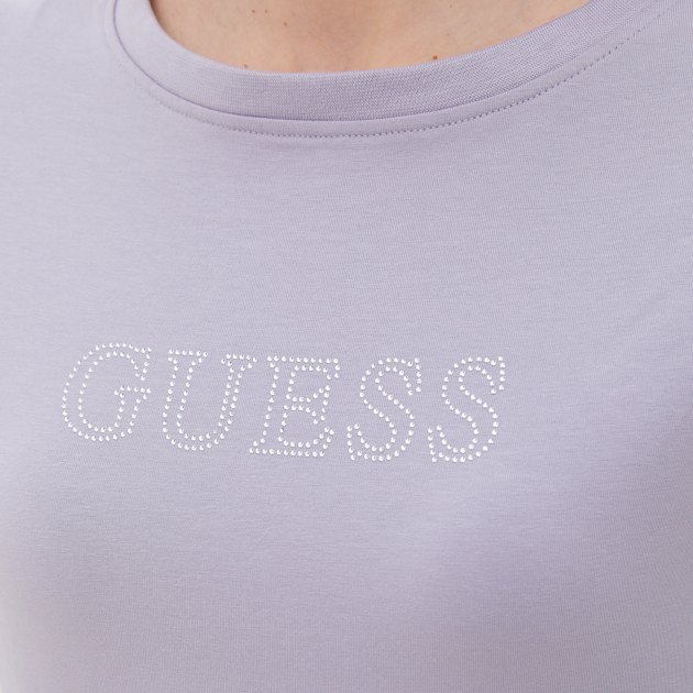 Женская футболка GUESS BRIANA SS T-SHIRT, Артикул V3BI11J1314, серо-фиолетовый | 4085757. Ракурс 3