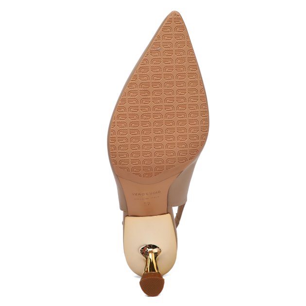 Женские туфли с открытой пяткой (слингбэк) GIOVANNI FABIANI, Артикул S24668, бежевый | 4086118. Ракурс 3