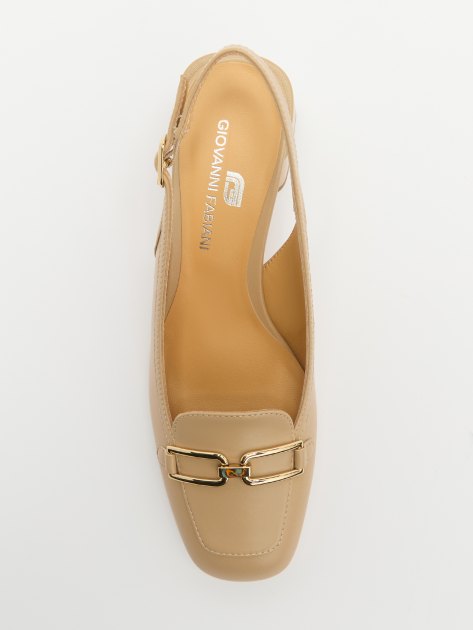 Женские туфли с открытой пяткой (слингбэк) GIOVANNI FABIANI, Артикул S24919, бежевый | 4086302. Ракурс 5
