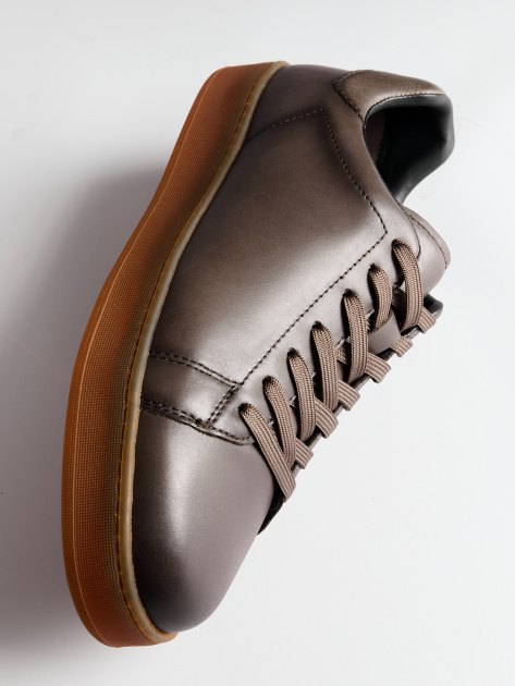Мужские кеды MAISON DAVID, Артикул TM3151D-1, серо-коричневый | 4095589. Ракурс 6