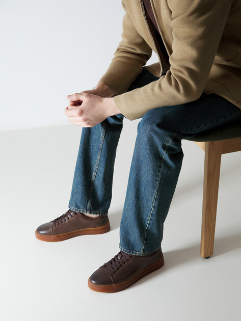 Мужские кеды MAISON DAVID, Артикул TM22820F-30, серо-коричневый | 4095932. Ракурс 7