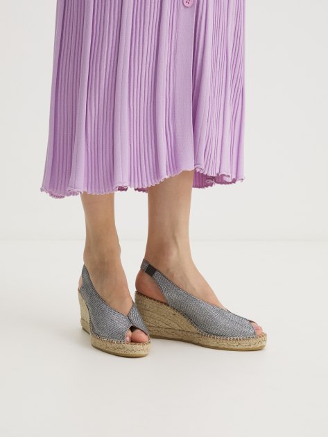 Босоножки LA MAISON DE L'ESPADRILLE, Артикул RV245, темно-серебряный | 4096434. Ракурс 2