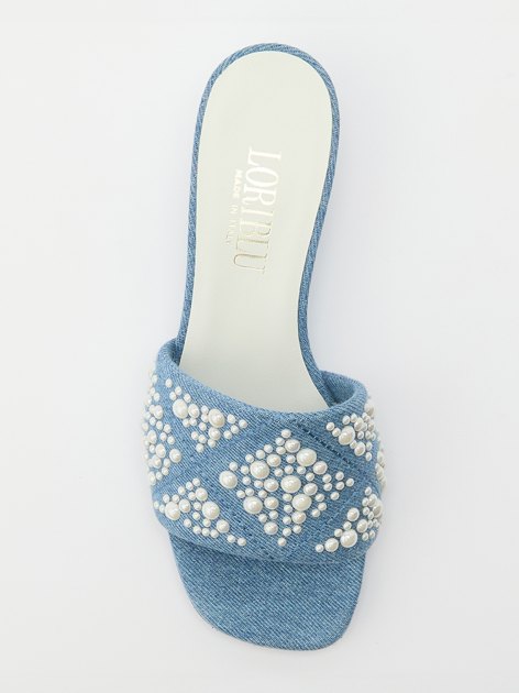 Женские мюли из денима LORIBLU, Артикул LUV20X, голубой | 4098649. Ракурс 2