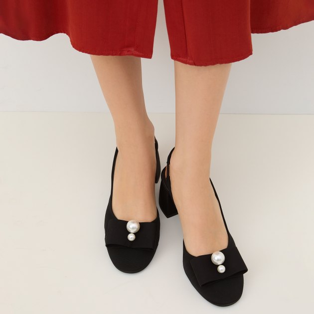 Женские туфли с открытой пяткой (слингбэк) LORIBLU, Артикул KEL514, черный | 4098693. Ракурс 4