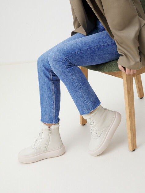 Женские высокие кеды TENDANCE, Артикул TMH3135F-2, молочно-белый | 4100654. Ракурс 2 Женские высокие кеды TENDANCE, Артикул TMH3135F-2, молочно-белый | 4100654. Ракурс 2