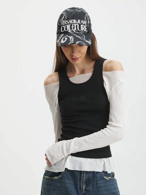 Женская бейсболка VERSACE JEANS COUTURE PRINT CHROMO COUTURE, Артикул 77HAZK10, черный | 4103015. Ракурс 4