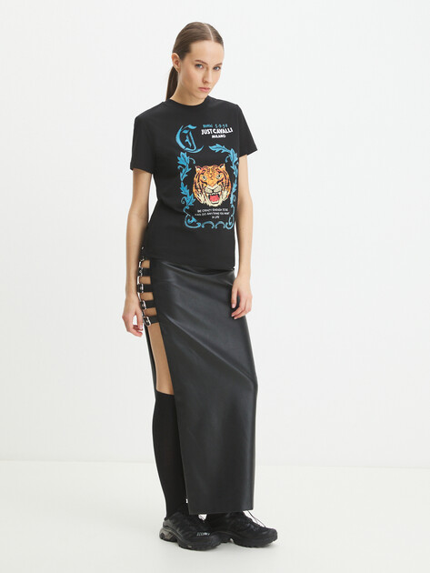 Женская футболка JUST CAVALLI, Артикул 77PAHC03, черный | 4105454. Ракурс 2