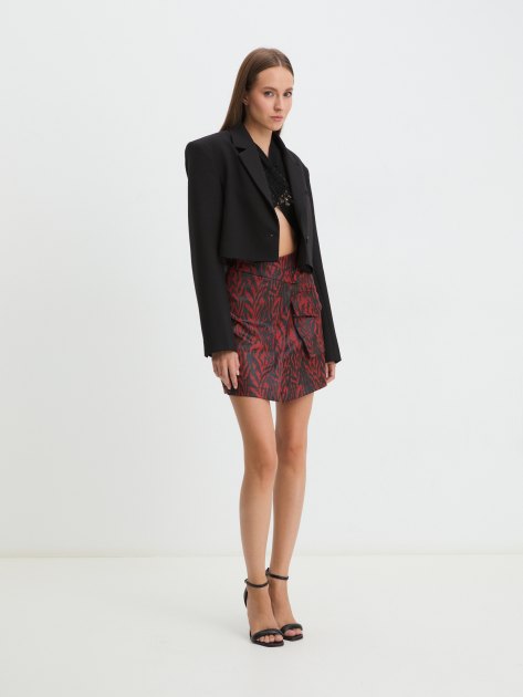 Юбка мини JUST CAVALLI TIGER CLOUD, Артикул 77PAE807, анималистичный принт | 4105474. Ракурс 2