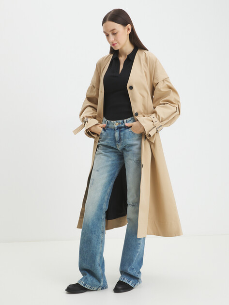 Женские джинсы клеш JUST CAVALLI BLEACH OLD SCHOOL, Артикул 77PAB513, серо-голубой | 4105494. Ракурс 2 Женские джинсы клеш JUST CAVALLI BLEACH OLD SCHOOL, Артикул 77PAB513, серо-голубой | 4105494. Ракурс 2