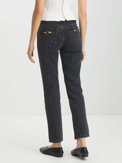 Женские укороченные джинсы JUST CAVALLI BLACK STONE WASH, Артикул 77PAB5C5, темно-серый | 4105500. Ракурс 4 Женские укороченные джинсы JUST CAVALLI BLACK STONE WASH, Артикул 77PAB5C5, темно-серый | 4105500. Ракурс 4