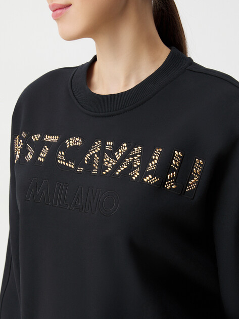 Женский свитшот JUST CAVALLI LOGO STUDS, Артикул 77PAIE15, черный | 4105521. Ракурс 3 Женский свитшот JUST CAVALLI LOGO STUDS, Артикул 77PAIE15, черный | 4105521. Ракурс 3
