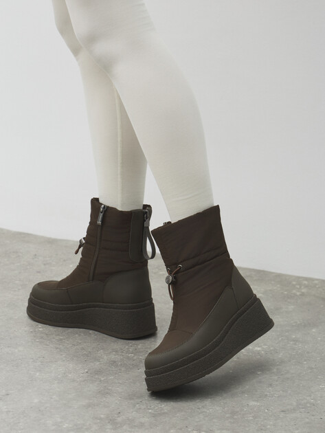 Женские дутики TENDANCE, Артикул AJ1523-7-1, темный хаки | 4108077. Ракурс 6