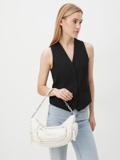 Женская сумка  KARL LAGERFELD k/city md shoulderbag, Артикул 245W3045, молочно-белый | 4112821. Ракурс 2