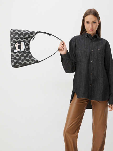 Женская сумка  KARL LAGERFELD k/ikonik 2.0 mono cc shb, Артикул 245W3064, черный | 4112839. Ракурс 2