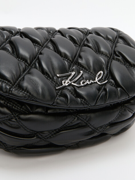 Женский сэдл KARL LAGERFELD k/signature kuilt flap shb, Артикул 246W3006, черный | 4125178. Ракурс 3