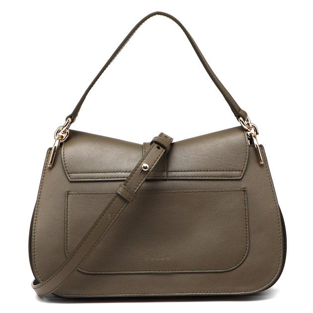 Женская сумка  FURLA, Артикул FURLA FLOW M TOP HANDLE, серо-зеленый | 4129858. Ракурс 3