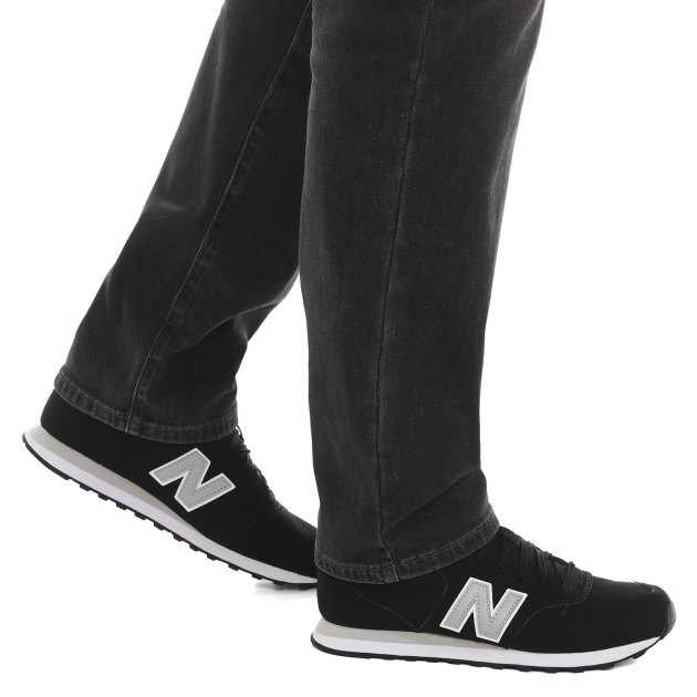 New balance mens 500 trainers black deals