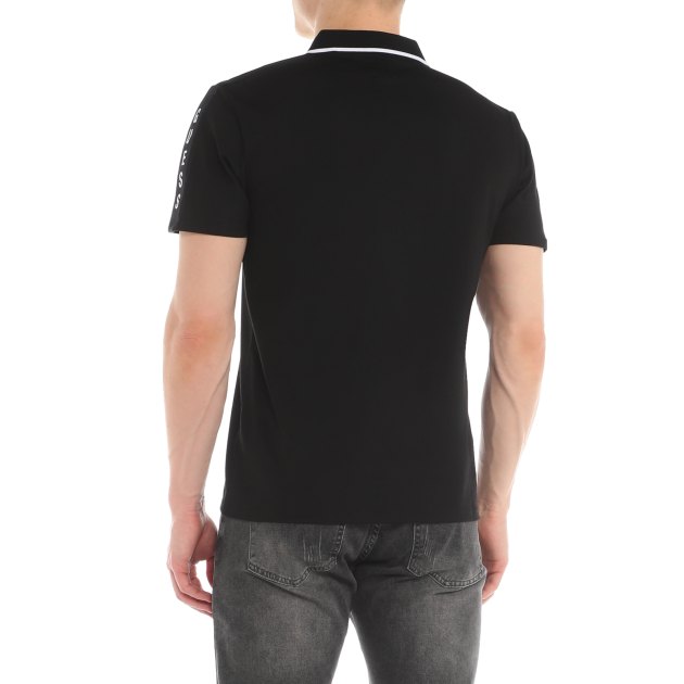 Мужское поло GUESS ES SS PAUL PIQUE TAPE POLO, Артикул M2YP25KARS0, черный | 4152880. Ракурс 4