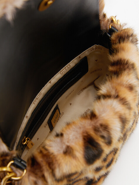 Женская сумка  GUESS SAMIA SMALL TOTE, Артикул HWLB9355220, леопардовый принт | 4190224. Ракурс 5