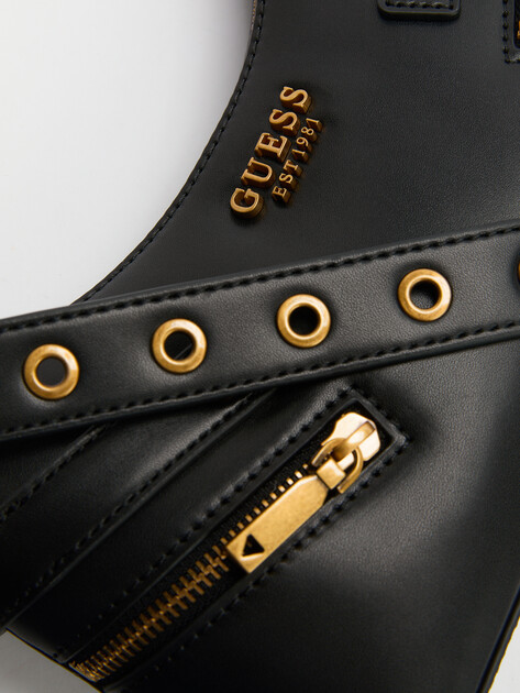 Женская сумка  GUESS TRISSA TOP ZIP SHOULDER BAG, Артикул HWVB9345180, черный | 4190257. Ракурс 3
