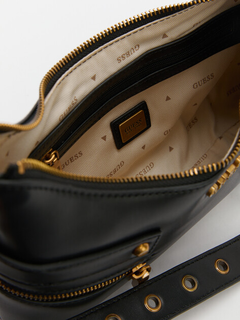 Женская сумка  GUESS TRISSA TOP ZIP SHOULDER BAG, Артикул HWVB9345180, черный | 4190257. Ракурс 5