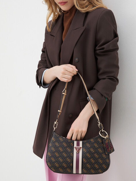バッグ openshut The Obsession enamel bag Сумка на плечо GUESS NOELLE TOP ZIP SHOULDER BAG HWQS7879180 ТЕМНО