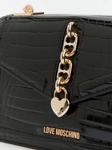 Женская сумка на плечо LOVE MOSCHINO CHAIN DETAIL CROCO, Артикул JC4384PP FW24, черный | 4192173. Ракурс 3 Женская сумка на плечо LOVE MOSCHINO CHAIN DETAIL CROCO, Артикул JC4384PP FW24, черный | 4192173. Ракурс 3