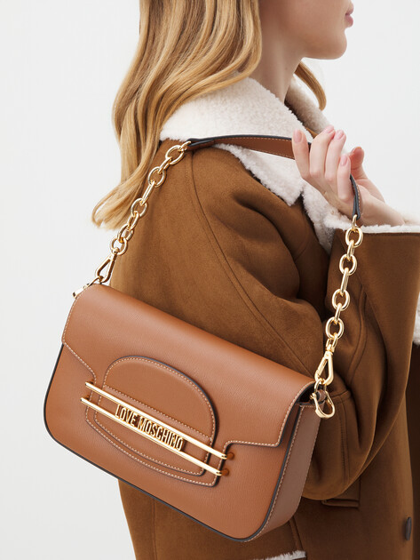 Женская сумка  LOVE MOSCHINO INFINITY LOVE, Артикул JC4345PP FW24, светло-коричневый | 4192254. Ракурс 2