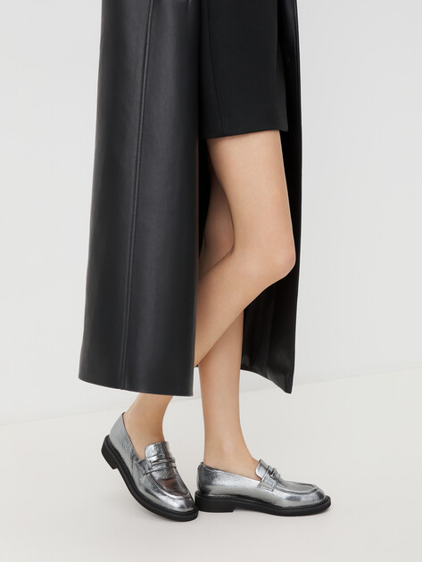 Женские лоферы HALMANERA NOE, Артикул NOE11, темно-серебряный | 4204011. Ракурс 2