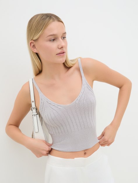 Женский топ MAISON DAVID, Артикул 2023-139, светло-серый | 4213015. Ракурс 5