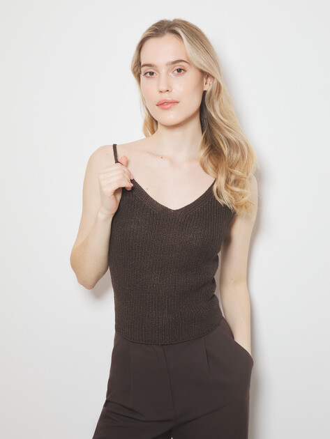 Женский топ MAISON DAVID, Артикул 2023-132, темно-коричневый | 4213043. Ракурс 5