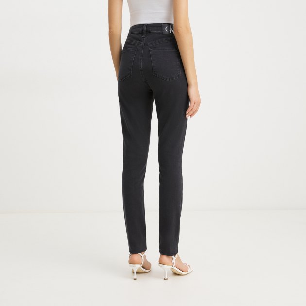 Женские джинсы скинни CALVIN KLEIN JEANS HIGH RISE SKINNY, Артикул J20J221584, черный | 4213620. Ракурс 4