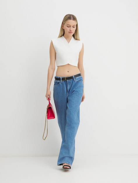 Женские широкие джинсы CALVIN KLEIN JEANS 90'S STRAIGHT, Артикул J20J222440, светло-синий | 4213625. Ракурс 2