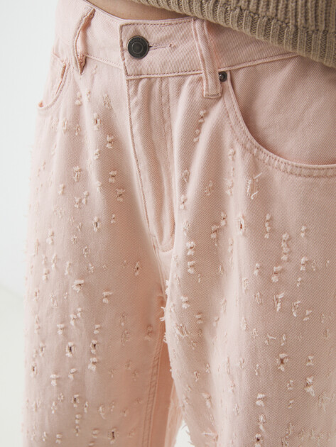 Женские прямые джинсы MAISON DAVID, Артикул QL-23-01, розовый | 4218755. Ракурс 3