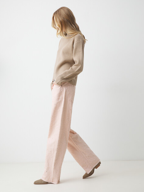 Женские прямые джинсы MAISON DAVID, Артикул QL-23-01, розовый | 4218755. Ракурс 5