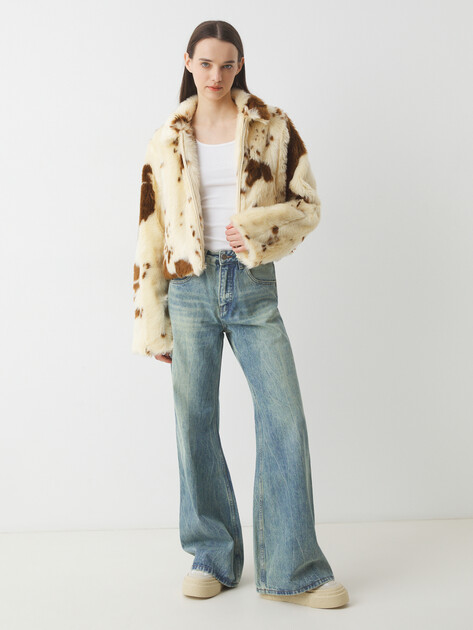 Женские джинсы клеш MAISON DAVID, Артикул QL-23-02, серовато-синий | 4218791. Ракурс 2