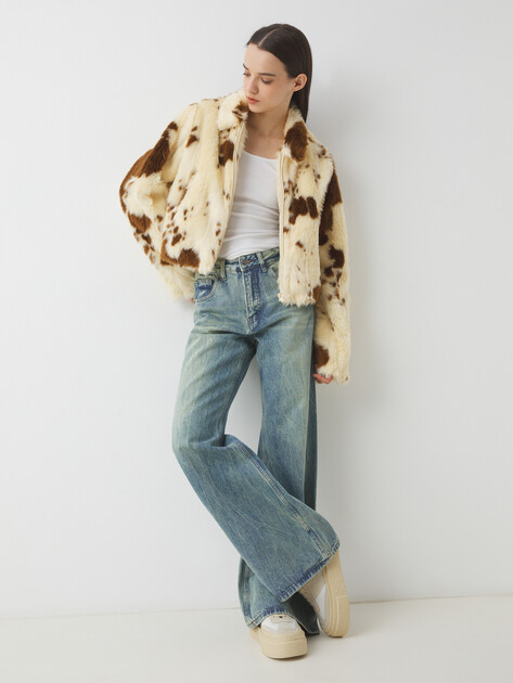 Женские джинсы клеш MAISON DAVID, Артикул QL-23-02, серовато-синий | 4218791. Ракурс 5