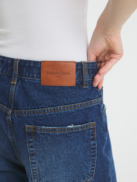 Женские широкие джинсы MAISON DAVID, Артикул QL-24-01A, темно-синий | 4219783. Ракурс 3 Женские широкие джинсы MAISON DAVID, Артикул QL-24-01A, темно-синий | 4219783. Ракурс 3