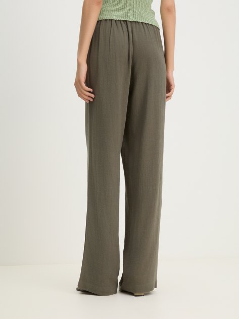 Женские брюки палаццо MAISON DAVID, Артикул 2108-N, зеленовато-серый | 4223591. Ракурс 4