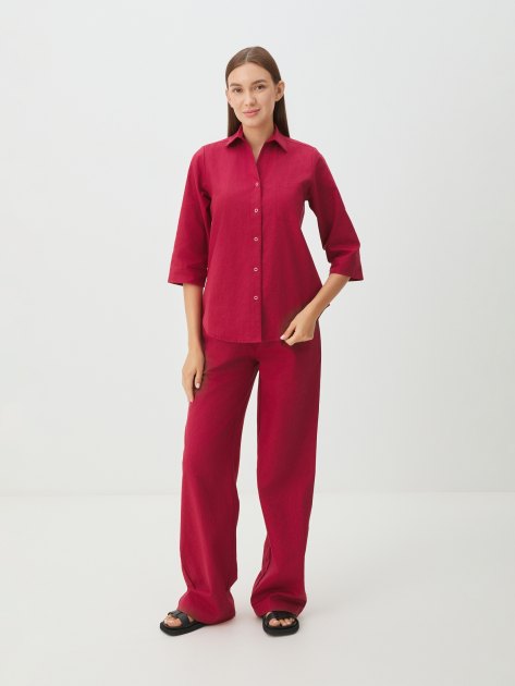 Женская рубашка MAISON DAVID, Артикул 2119-359, бордовый | 4235893. Ракурс 2