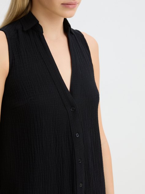 Женское платье-рубашка из муслина MAISON DAVID, Артикул BLN924-1, черный | 4236091. Ракурс 3