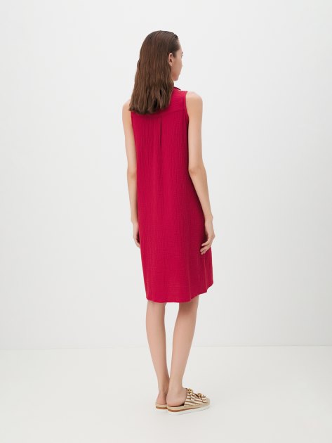 Женское платье-рубашка из муслина MAISON DAVID, Артикул BLN924-1, рубиновый | 4236112. Ракурс 4