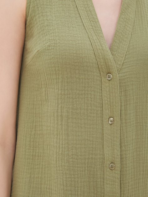 Женское платье-рубашка из муслина MAISON DAVID, Артикул BLN924-1, оливковый | 4236189. Ракурс 3