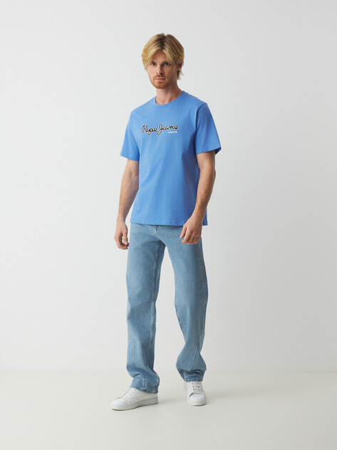 Мужская футболка PEPE JEANS DORIAN TEE, Артикул PM509721, темно-голубой | 4238723. Ракурс 2 Мужская футболка PEPE JEANS DORIAN TEE, Артикул PM509721, темно-голубой | 4238723. Ракурс 2
